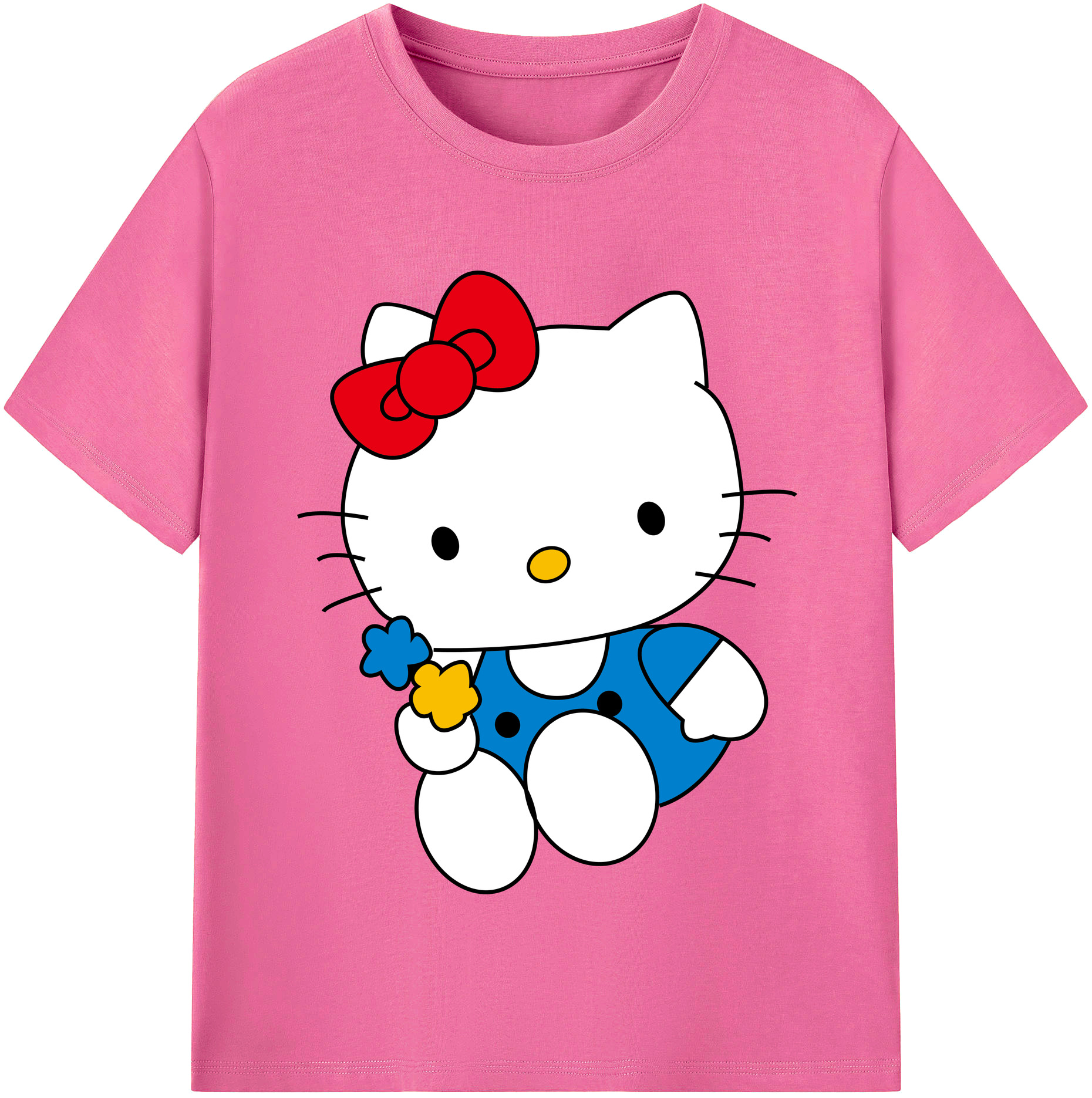 （画像用） Hello Kitty ハローキティ レディースカジュアルプリントTシャツ（綿100％）